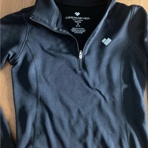 Obermeyer girls medium size 8-10 quarter zip black fleece base mid layer